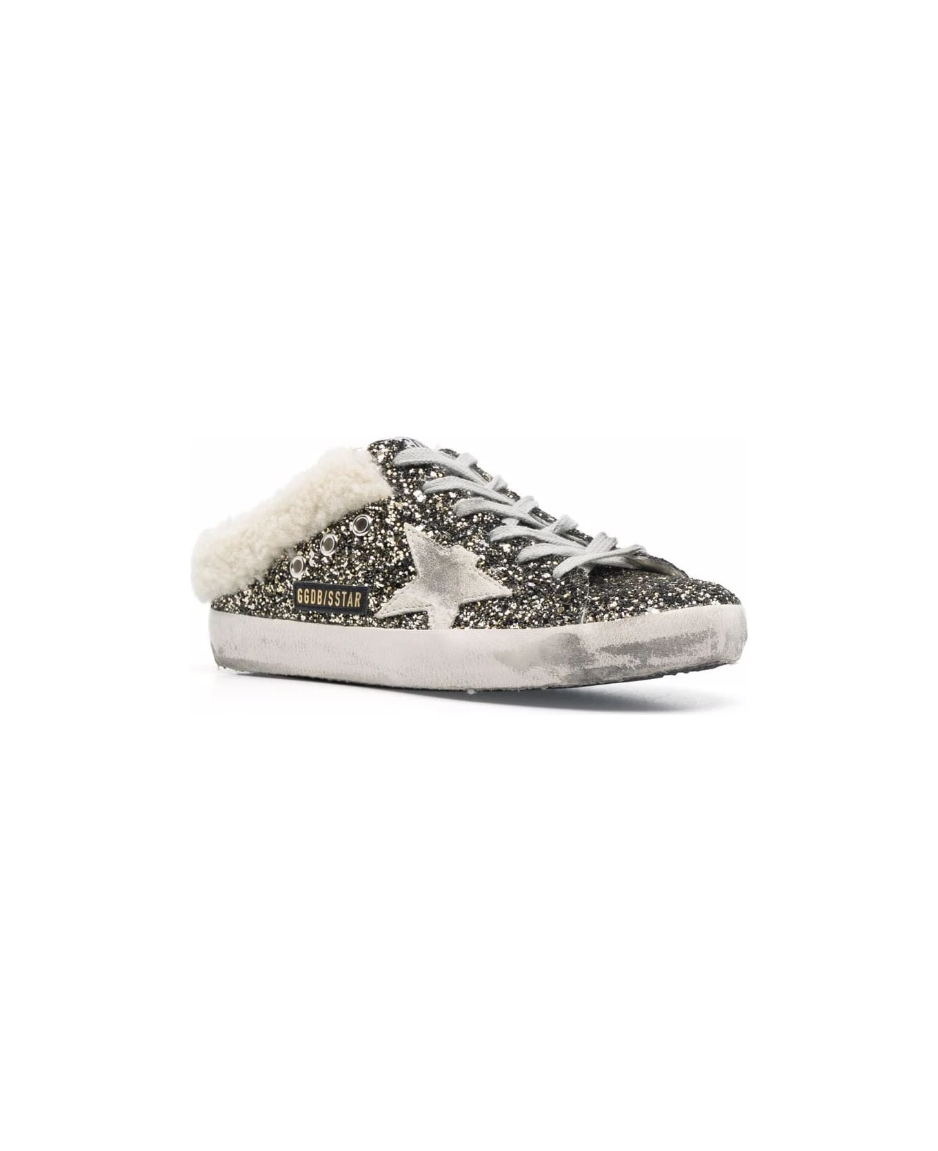 Golden Goose Super-star Sabot Glitter Upper Suede Star Shearling Lining - Image 2