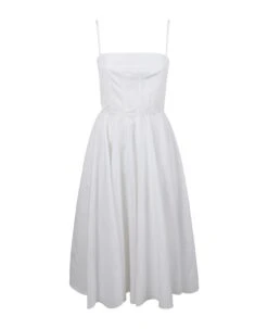 Alexander McQueen Rear Zip Pleated Flare Dress