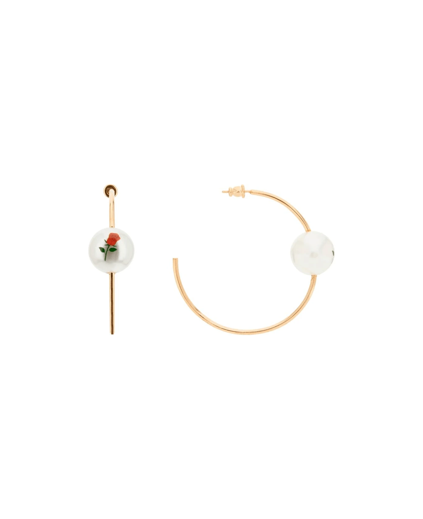 'pearl & Roses' Hoop Earrings - Image 2