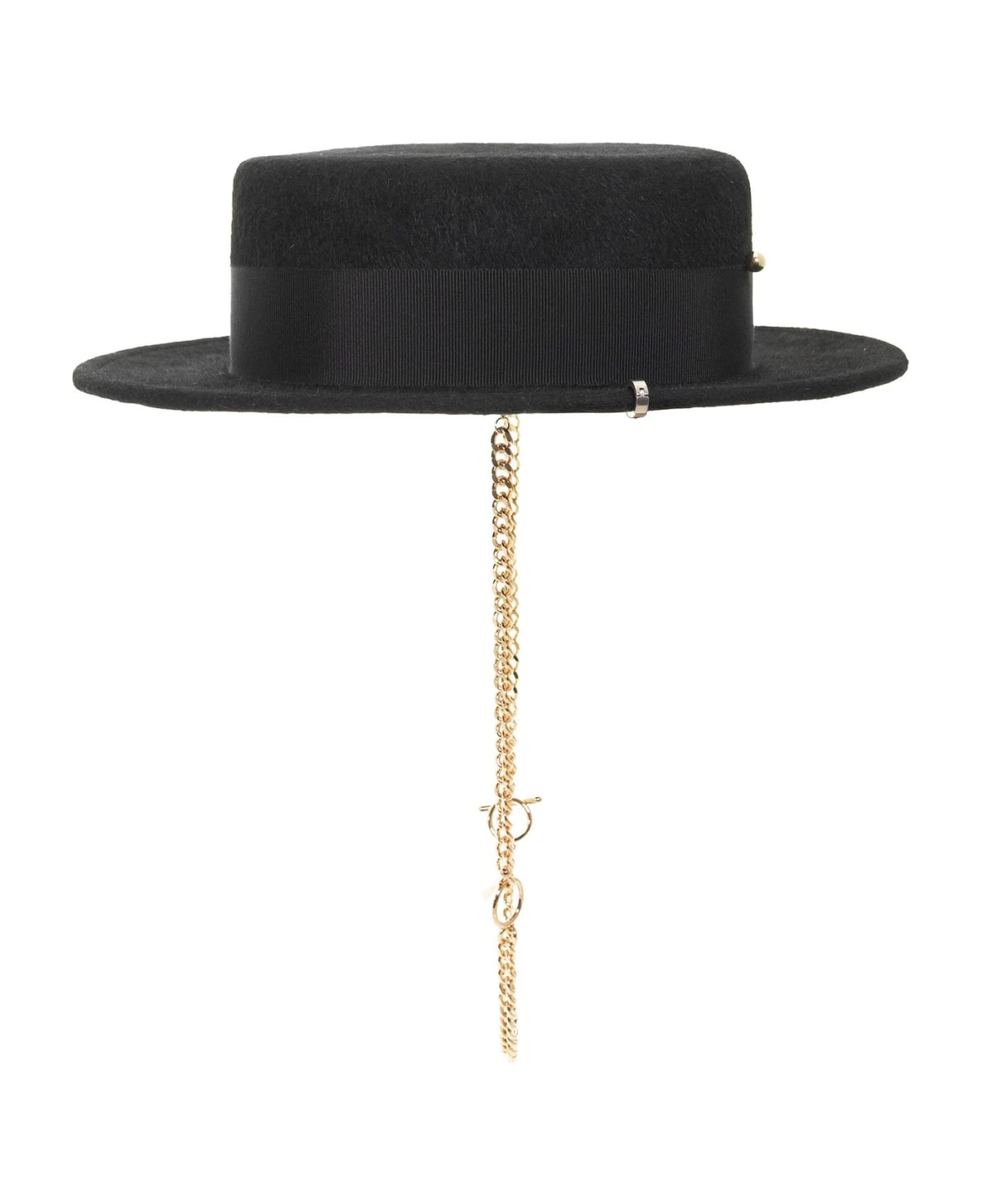 Ruslan Baginskiy Piercing Beige Felt Canotier Hat - Image 3