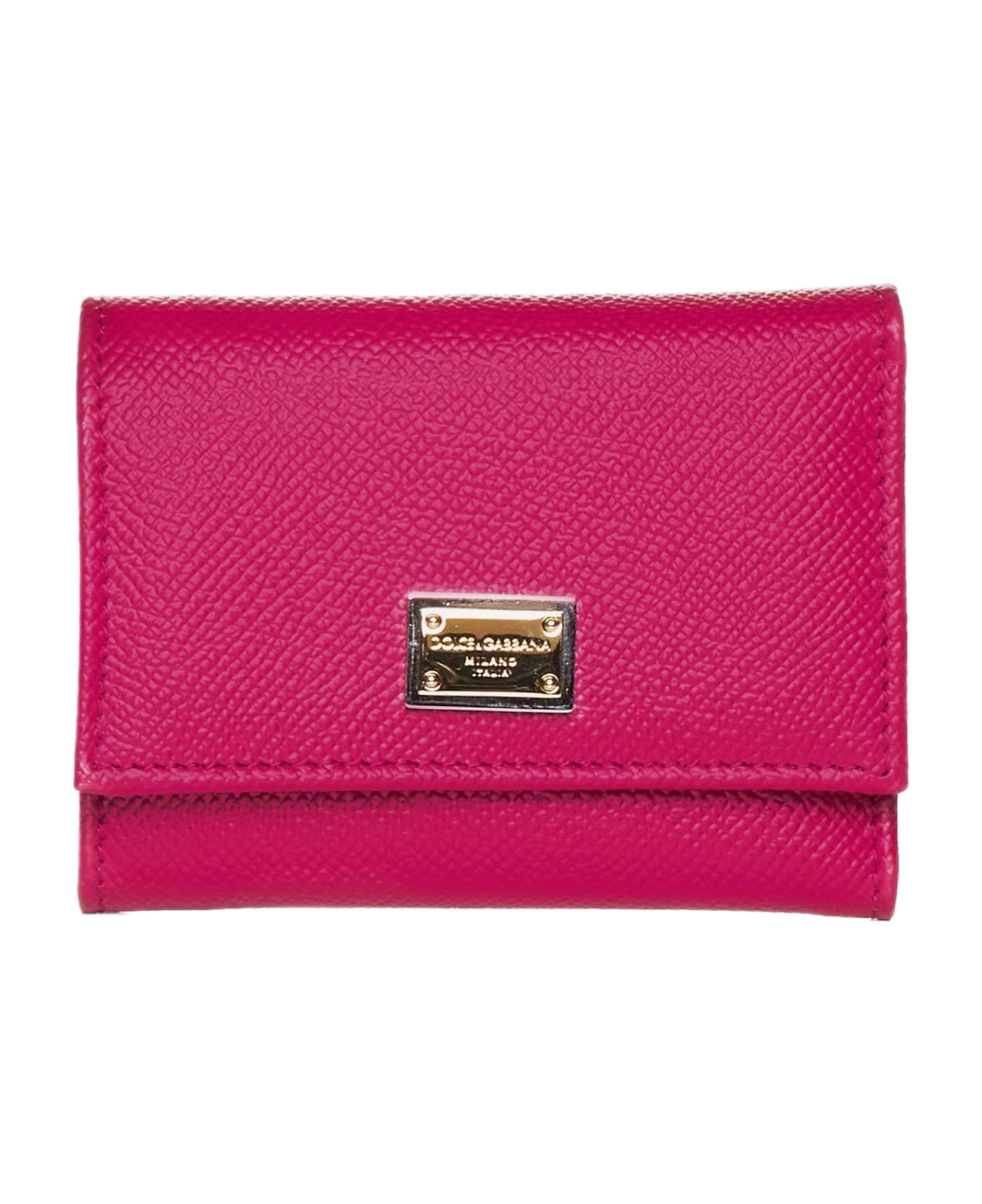 Dolce & Gabbana Logo-plaque Leather Trifold Wallet