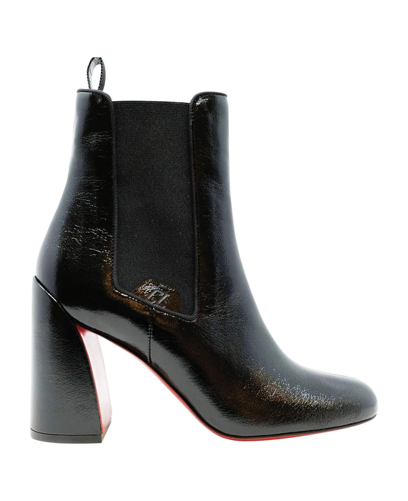 Christian Louboutin Black Leather Turelastic 85 Naplak Ankle Boots