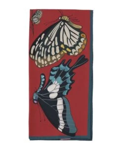Silk Scarf With Butterfly Print