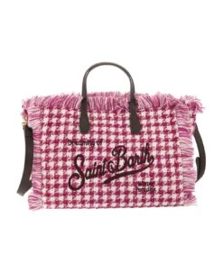 MC2 Saint Barth Houndstooth Patterned Handbag