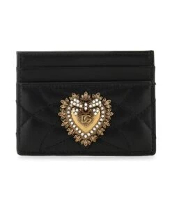 Dolce & Gabbana Black Leather Devotion Card Holder