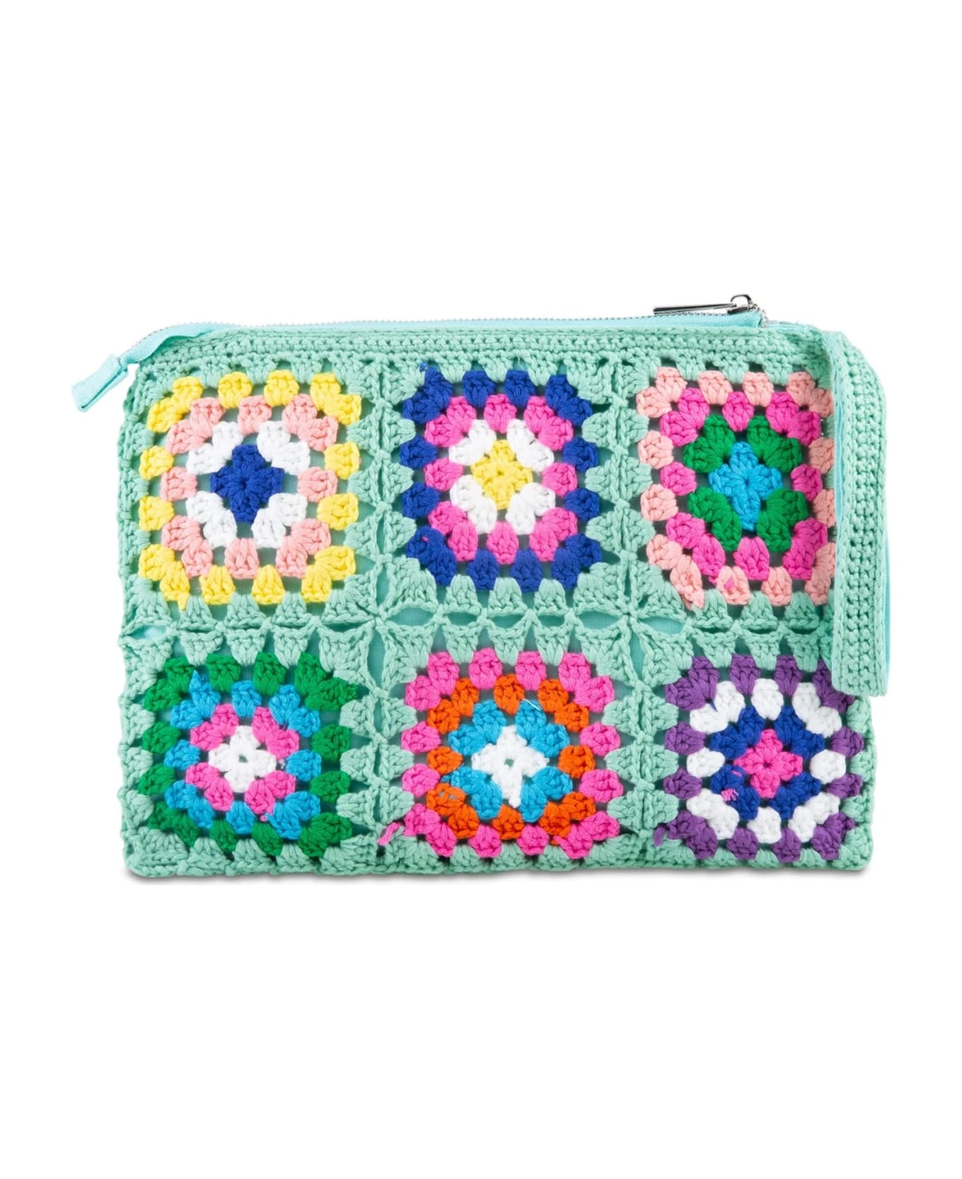 MC2 Saint Barth Parisienne Water Green Crochet Pochette With Saint Barth Embroidery - Image 4