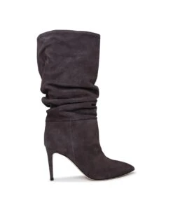 Paris Texas Slouchy 85 Grey Suede Boots
