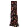 Alexander McQueen Printed Black Bustier Evening Dress
