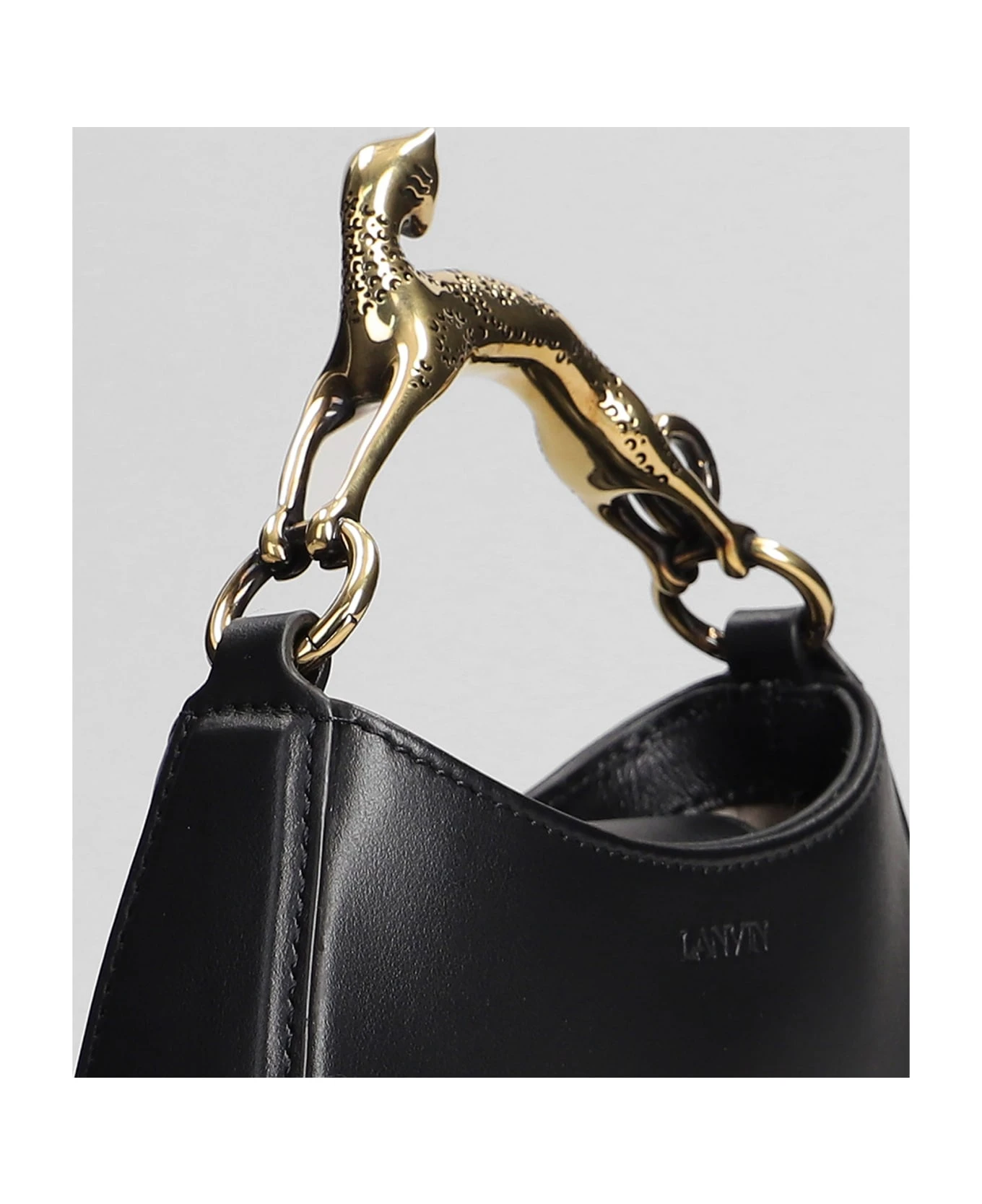 Lanvin Hobo Shoulder Bag In Black Leather - Image 4