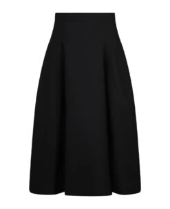 Bottega Veneta Compact Wool Wide Midi Skirt