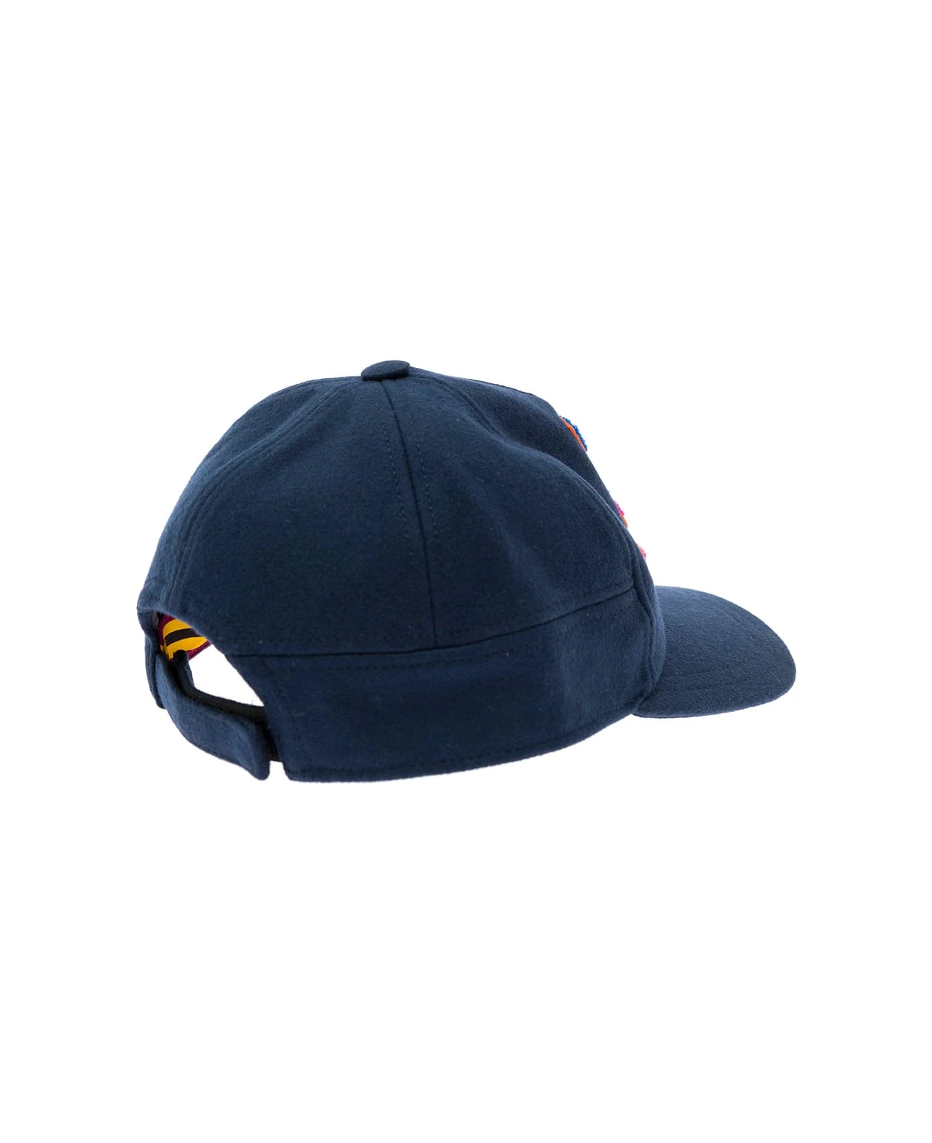 Blue Baseball Hat In Wool Canvas With Logo Patch Etro Woman - Image 2