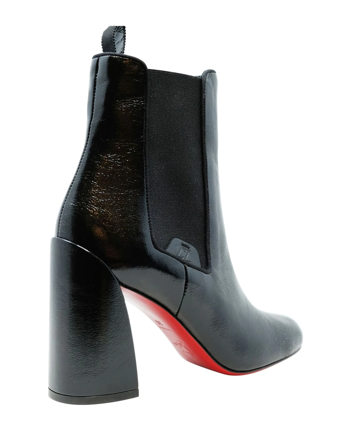 Christian Louboutin Black Leather Turelastic 85 Naplak Ankle Boots - Image 3