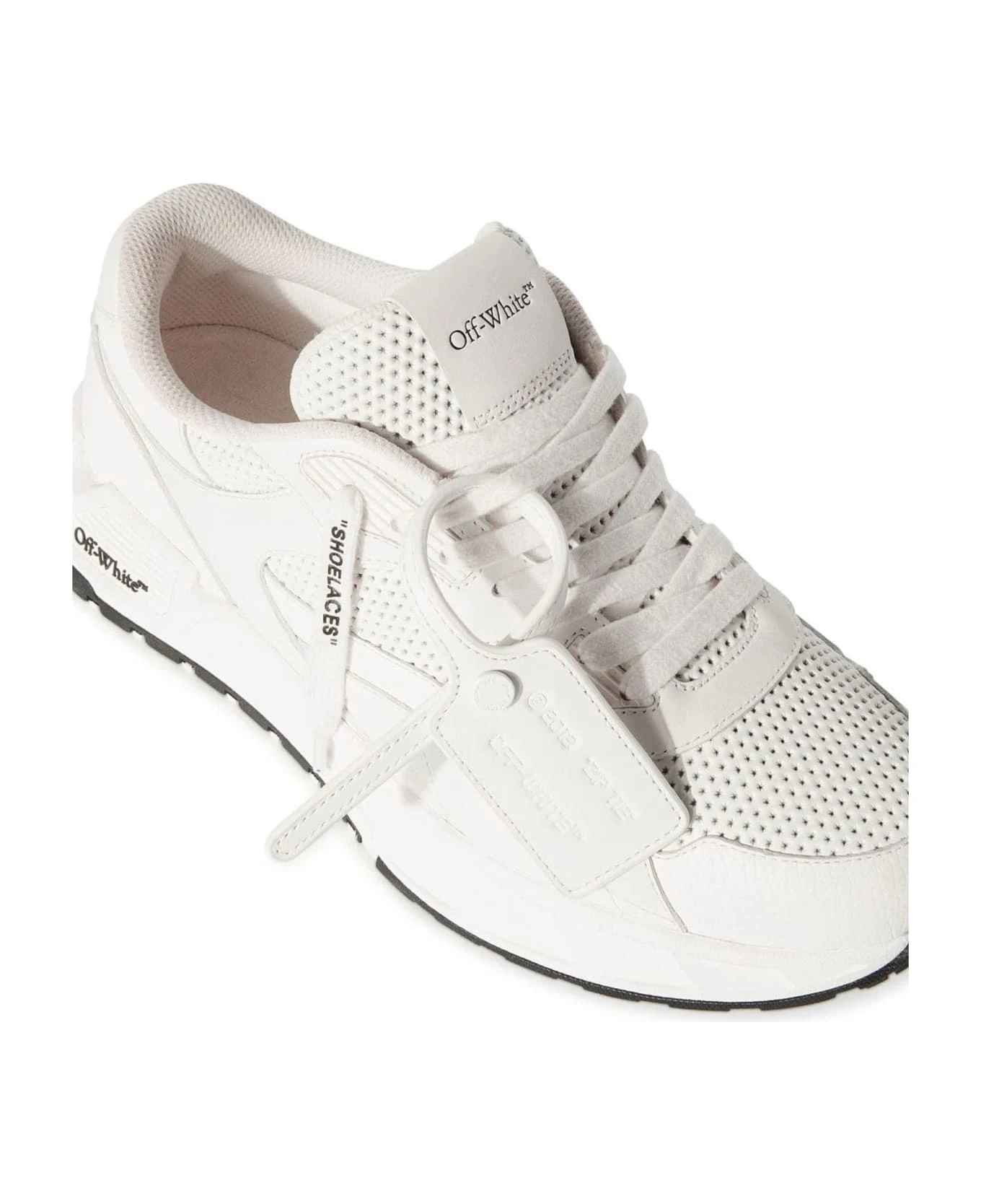 Off-White White Leather Kick Off Lace-up Sneakers - Image 5