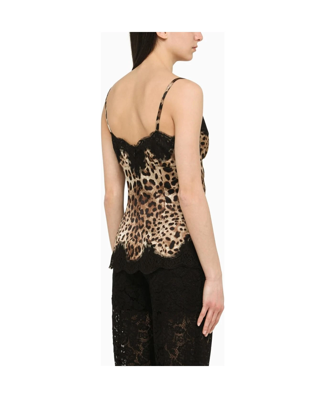 Dolce & Gabbana Animalier Silk And Lace Top - Image 2