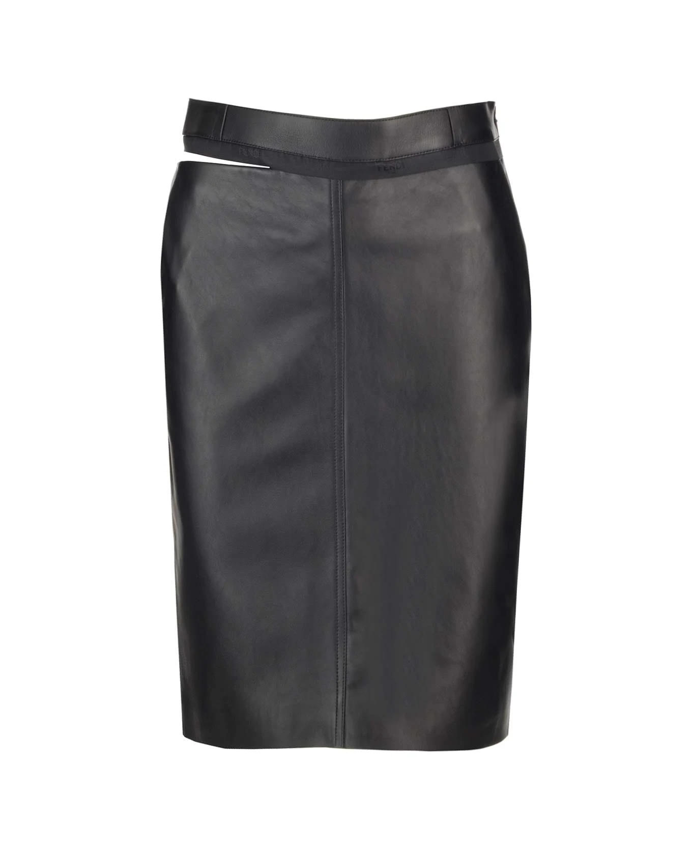 FENDI Leather Midi Skirt