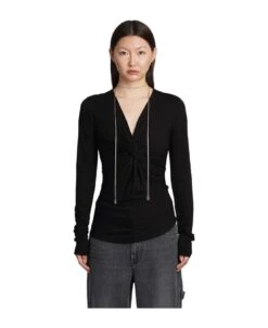 Lyss Topwear In Black Viscose