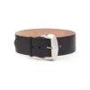Alexander McQueen Belt With Geometric Buckle In Black And Antiqued Silver
