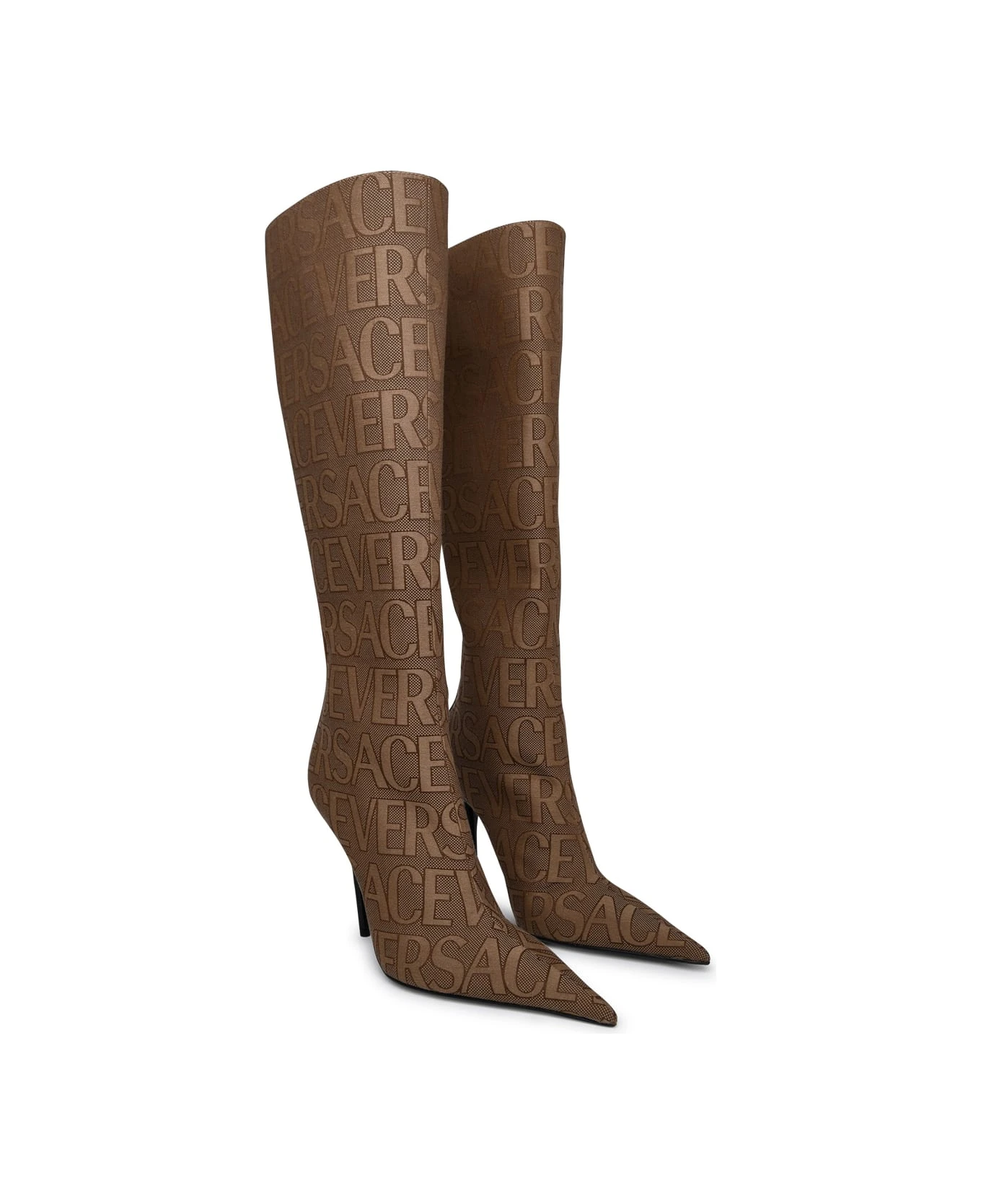 Versace Beige Cotton Blend Boots - Image 2