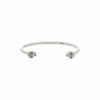 Alexander McQueen Antiqued Silver Thin Twin Skull Bracelet