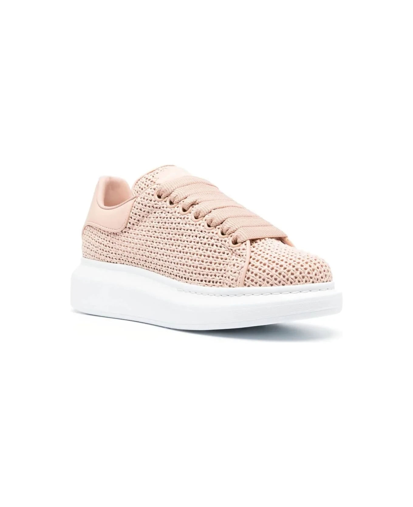 Alexander McQueen Pink Raffia Oversized Sneakers - Image 2