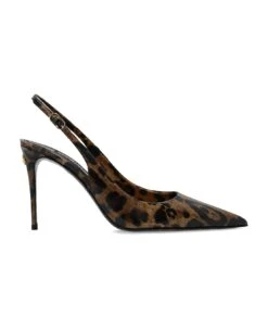 Dolce & Gabbana Leopard Print Slingaback Pumps