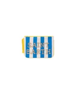 MC2 Saint Barth Parisienne Striped Canvas Pochette With Saint Barth Patch