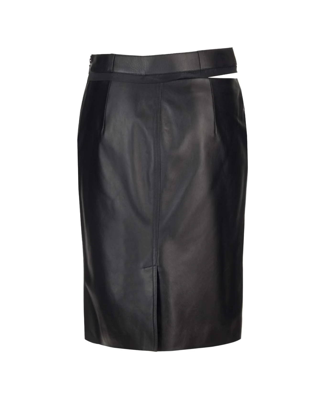 FENDI Leather Midi Skirt - Image 2