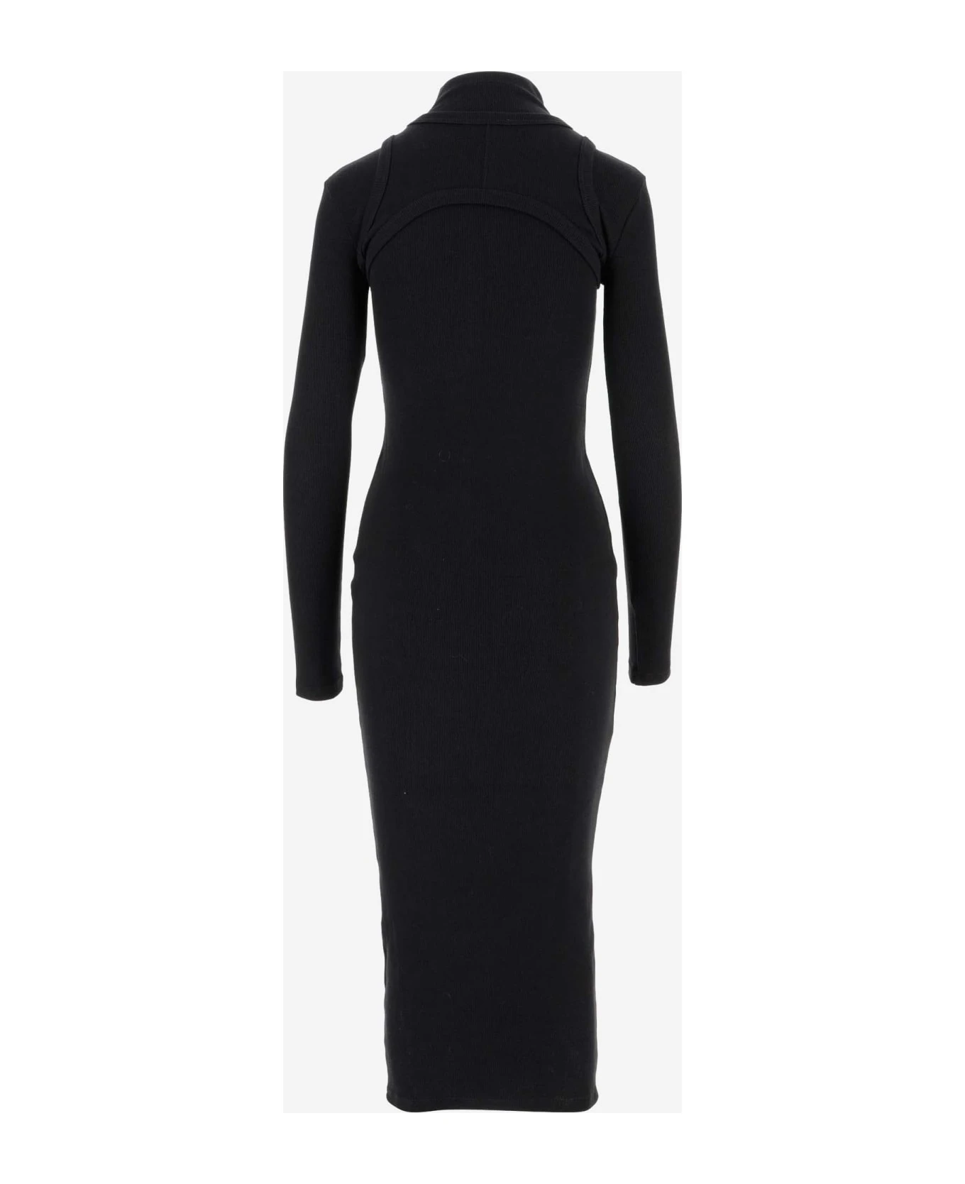 Off-White Stretch Cotton Long Dress - Image 2