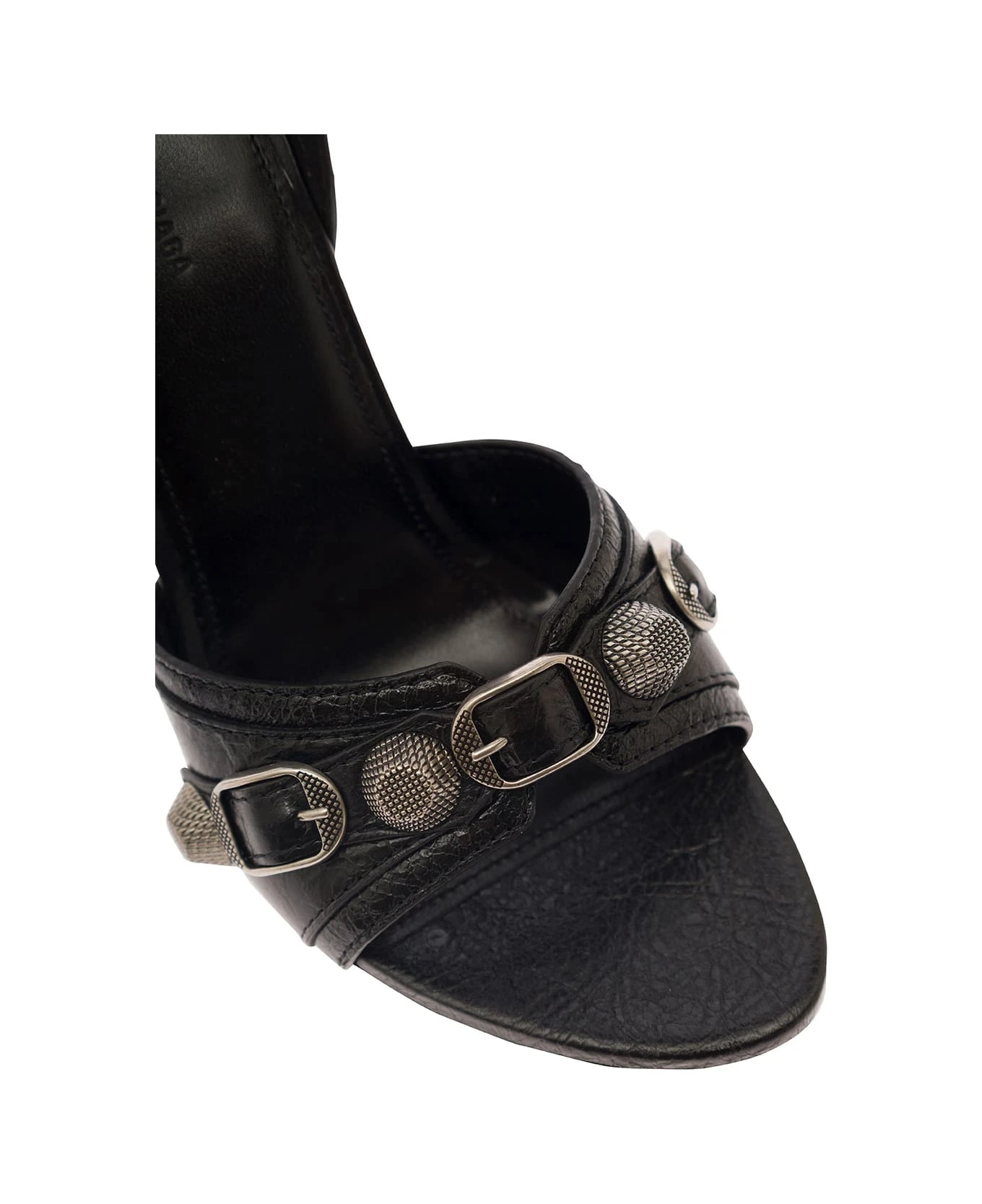 Balenciaga 'cagole' Black Sandals With Studs And Buckles In Leather Woman - Image 4