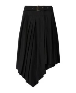 Off-White Tech Drill Pleated Asymmetric Skirt