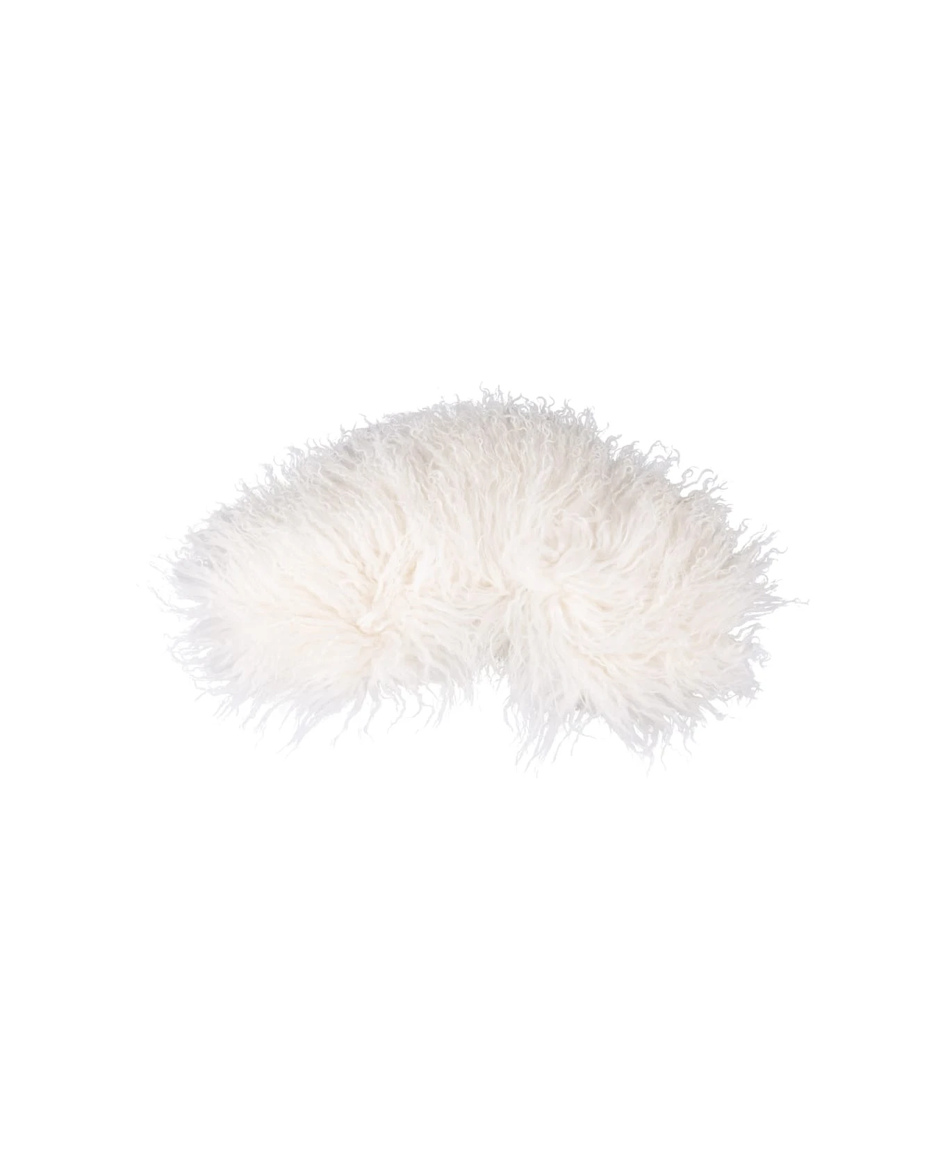 White Shearling Wide Collar