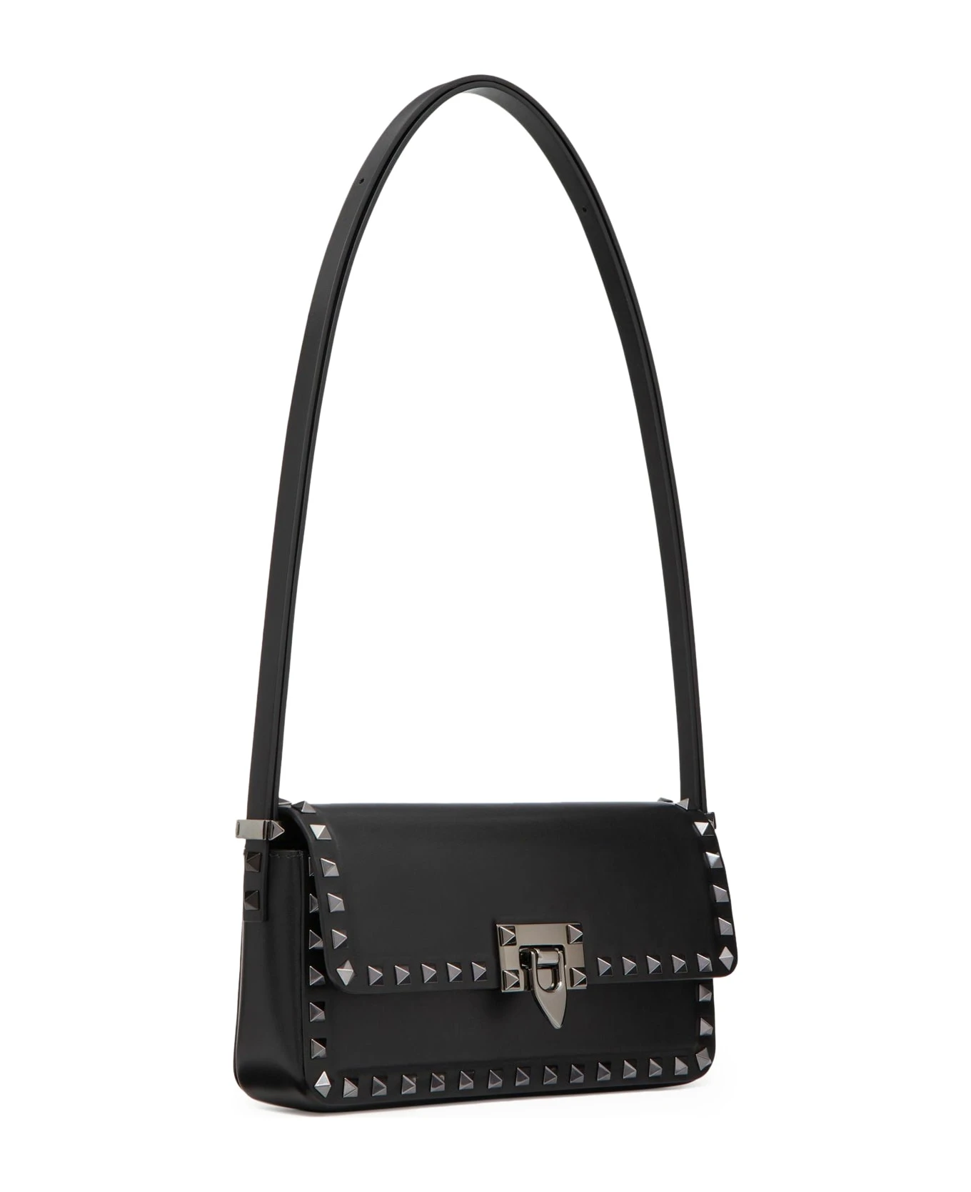 Valentino Garavani E/w Shoulder Bag Rockstud Vitello Liscio/bl.ruthenium Studs - Image 2