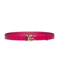Dolce & Gabbana Dg Logo Patent Leather Belt