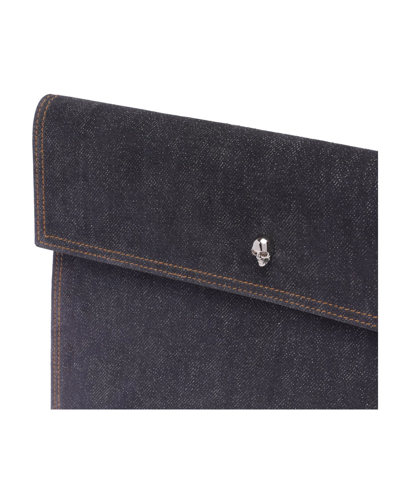 Alexander McQueen Skull Denim Clutch - Image 4