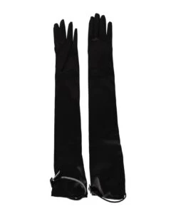 Rhinestone-embellished Black Gloves