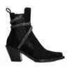 Low Heels Ankle Boots In Black Suede