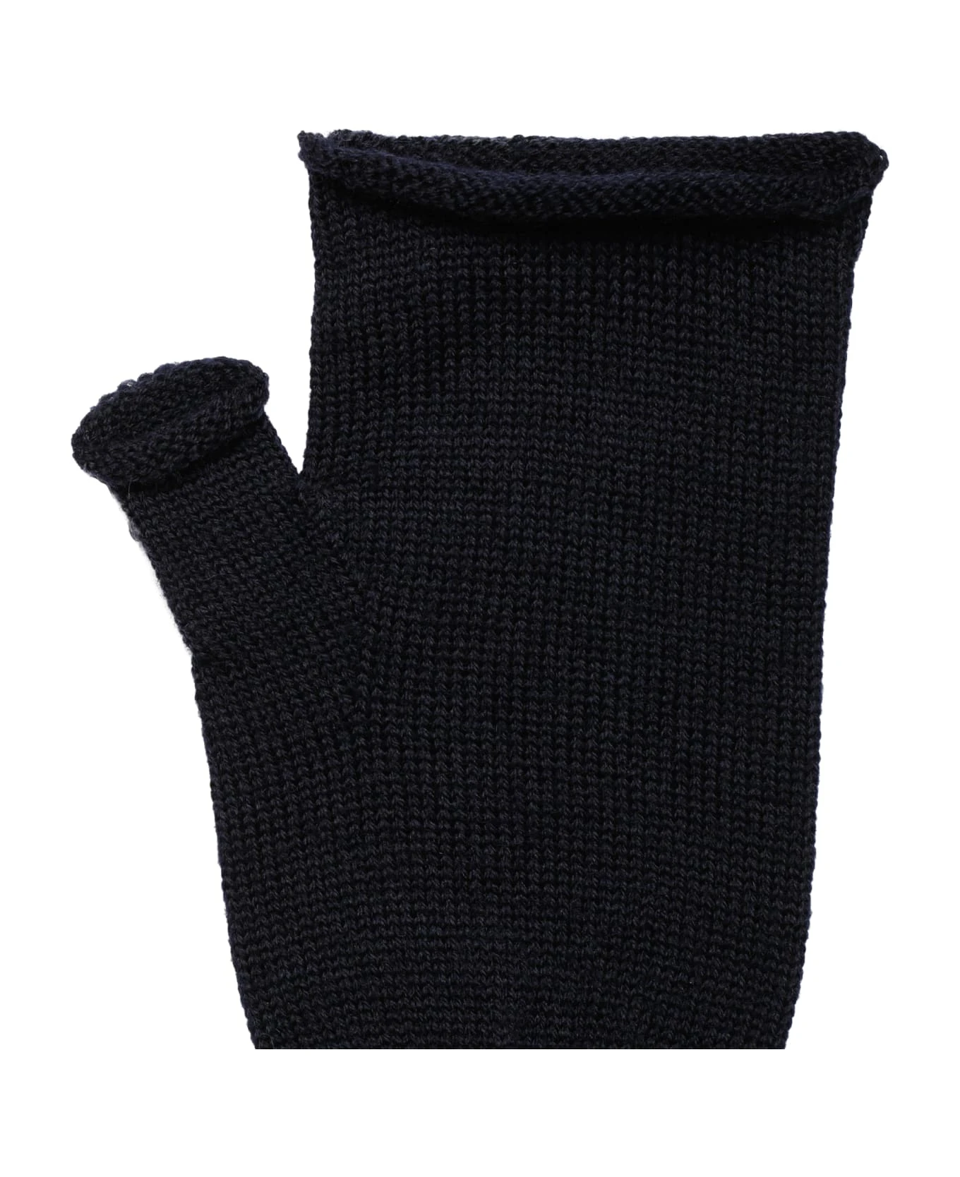Maison Margiela Navy Wool Fingerless Mitten Gloves - Image 2
