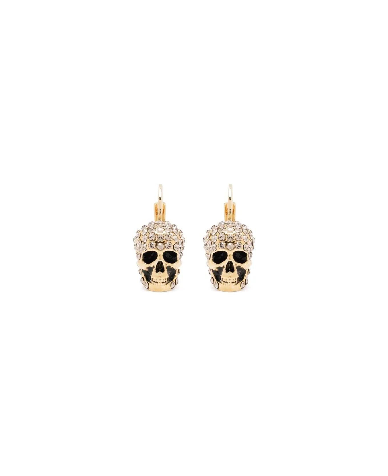 Alexander McQueen Gold Skull Leverback Earrings