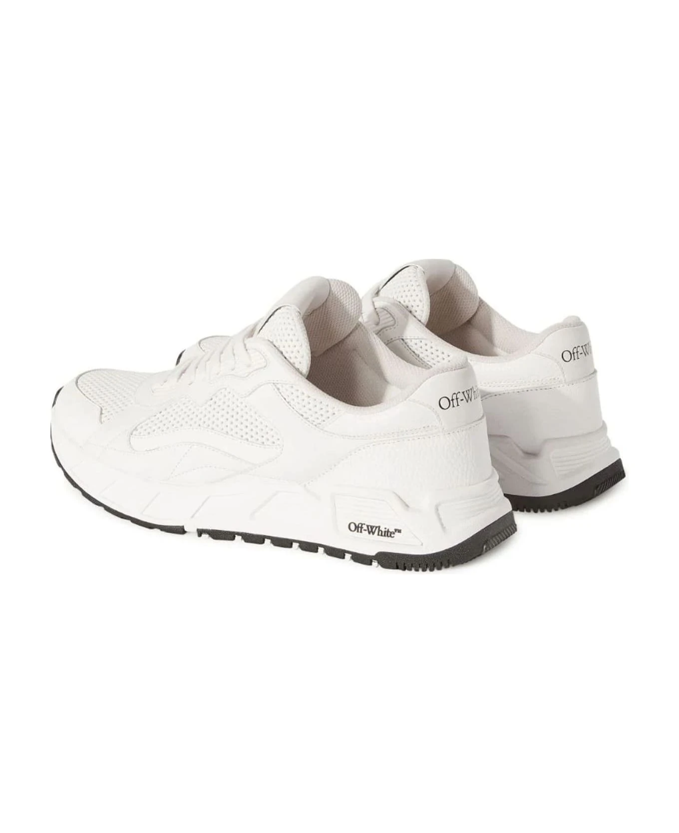 Off-White White Leather Kick Off Lace-up Sneakers - Image 4