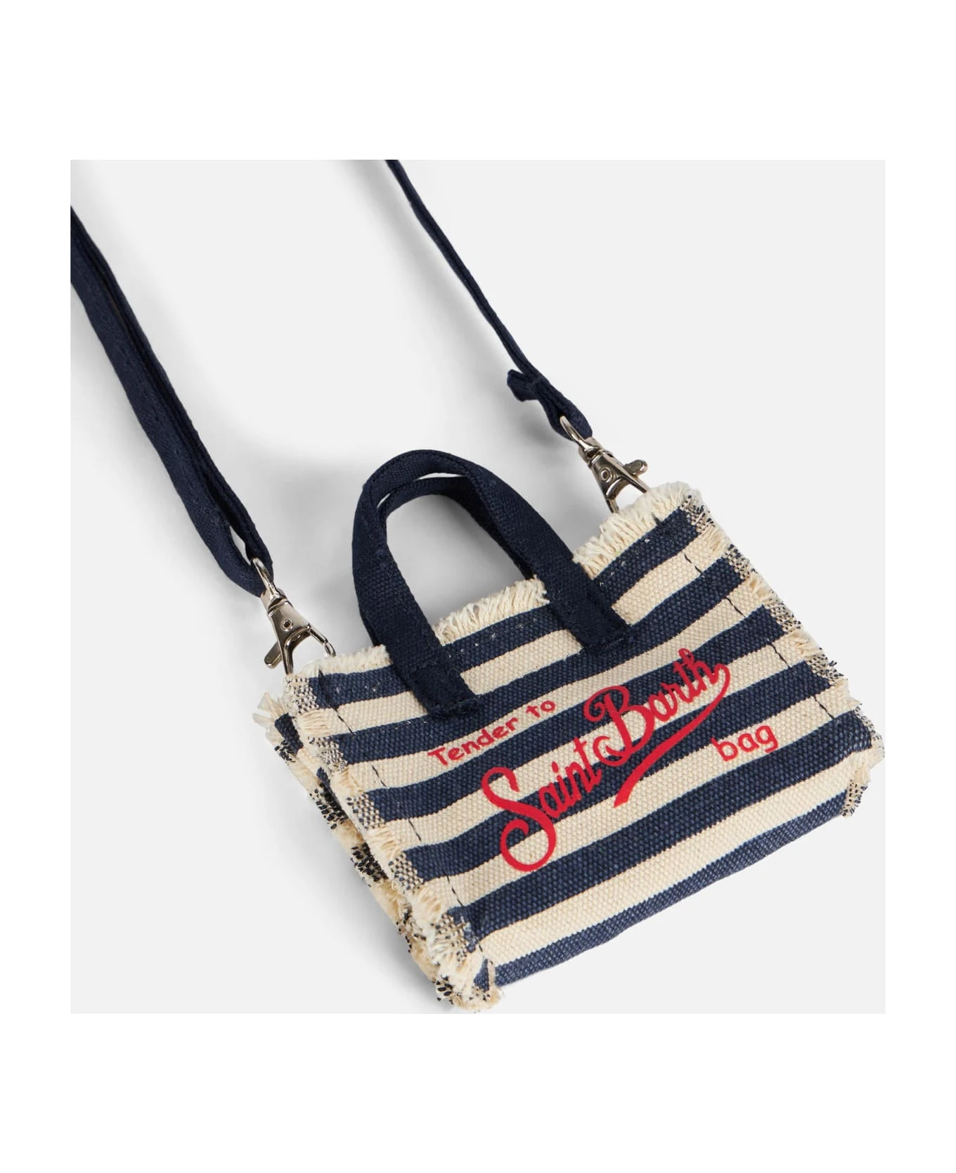 MC2 Saint Barth Canvas Key Holder With Blue Striped Print - Image 3