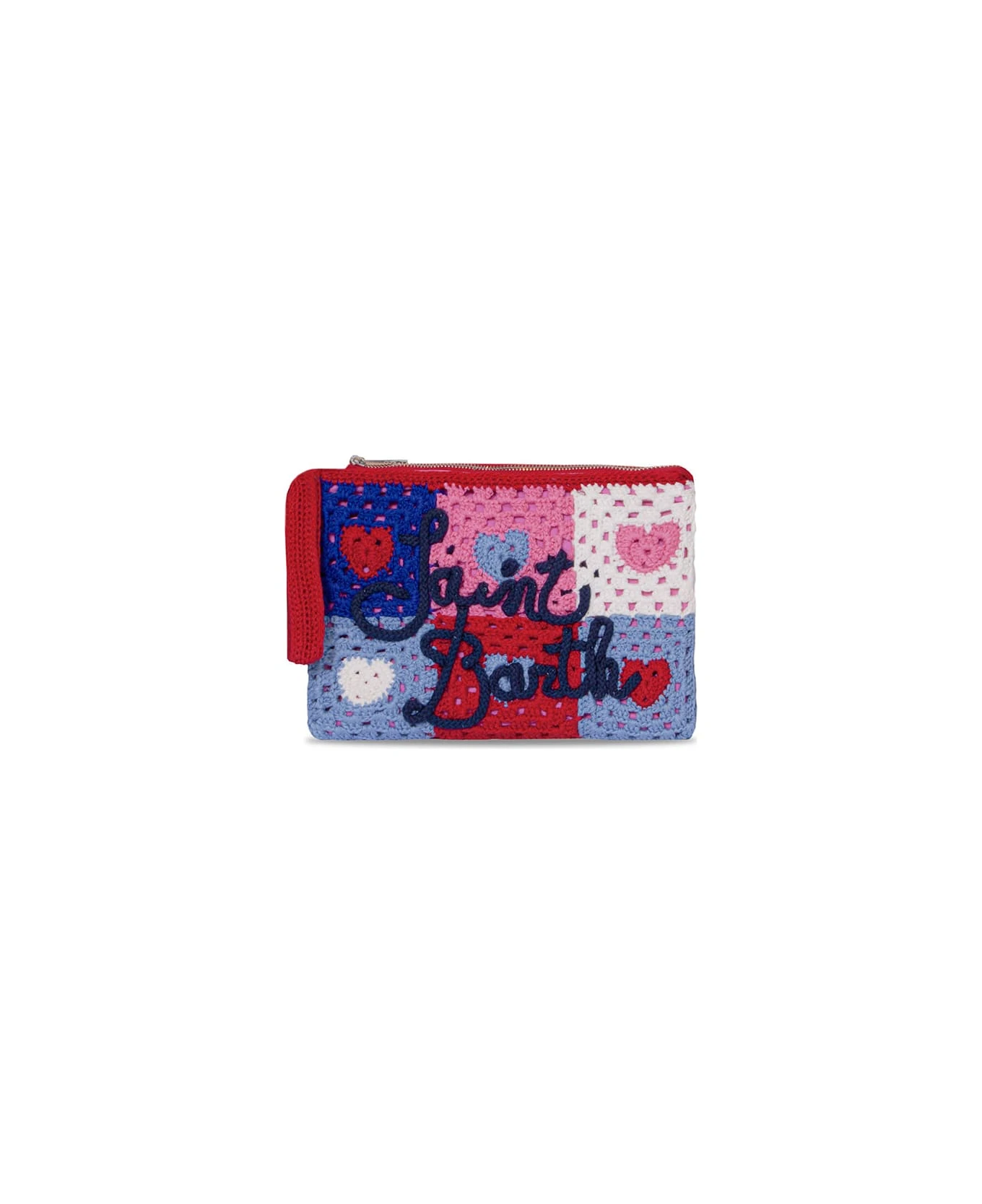 MC2 Saint Barth Parisienne Crochet Pochette With Heart Embroidery