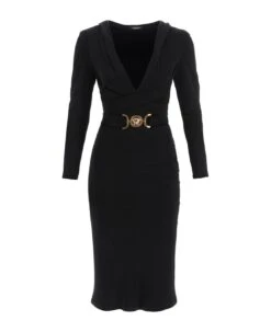 Versace 'medusa Biggie' Hooded Jersey Dress