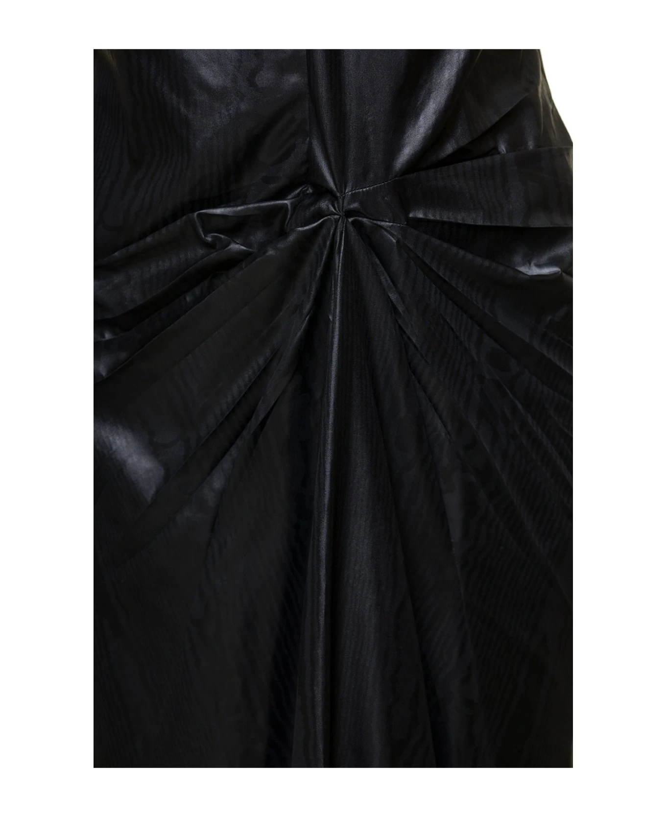 Maison Margiela Black Poly Ruched Midi Dress In Polyester Woman - Image 3