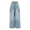 Palm Angels Wide Leg High Waist Jeans