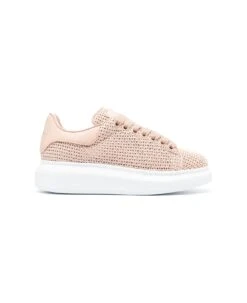 Alexander McQueen Pink Raffia Oversized Sneakers