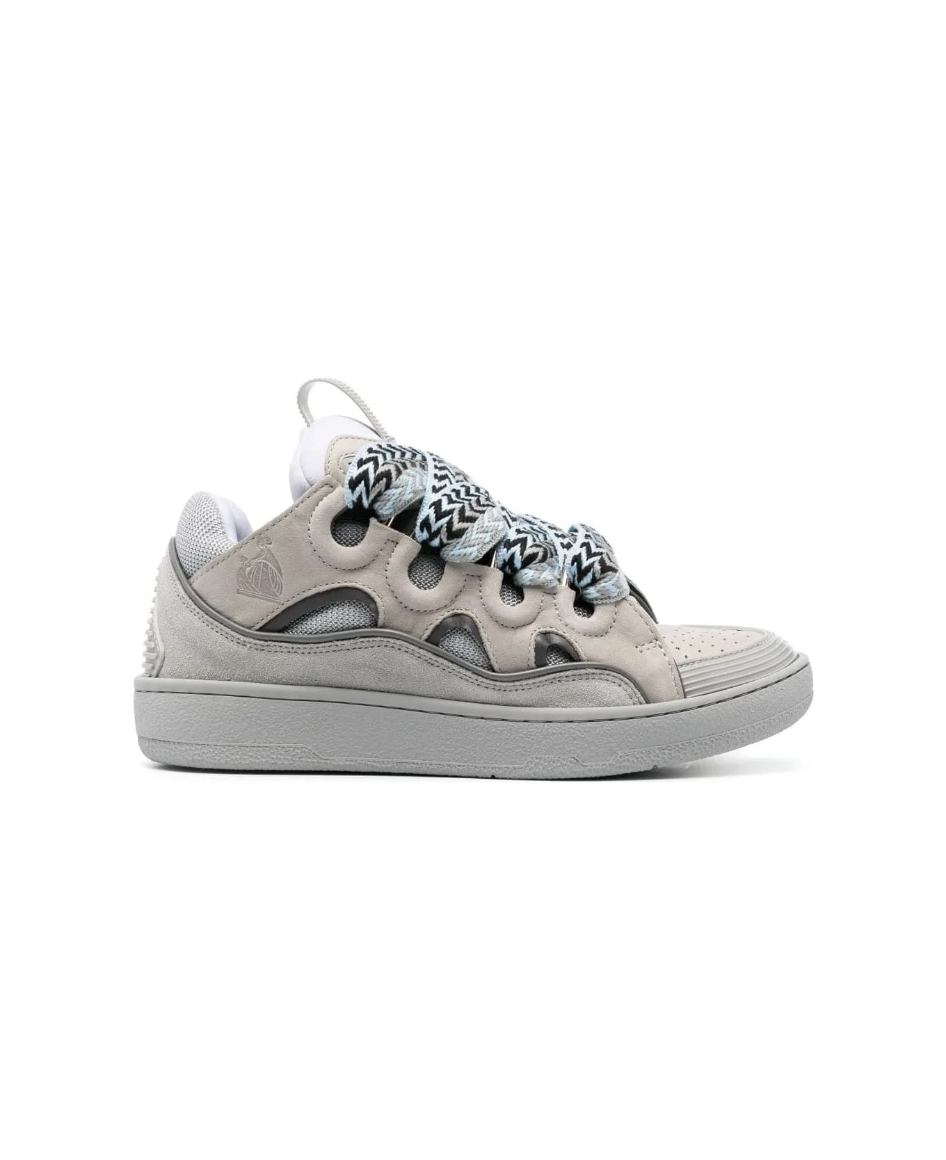Lanvin Curb Sneakers In Grey Leather