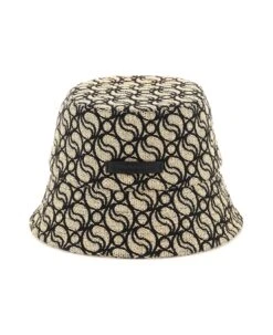STELLA MCCARTNEY S-wave Woven Straw Bucket Hat