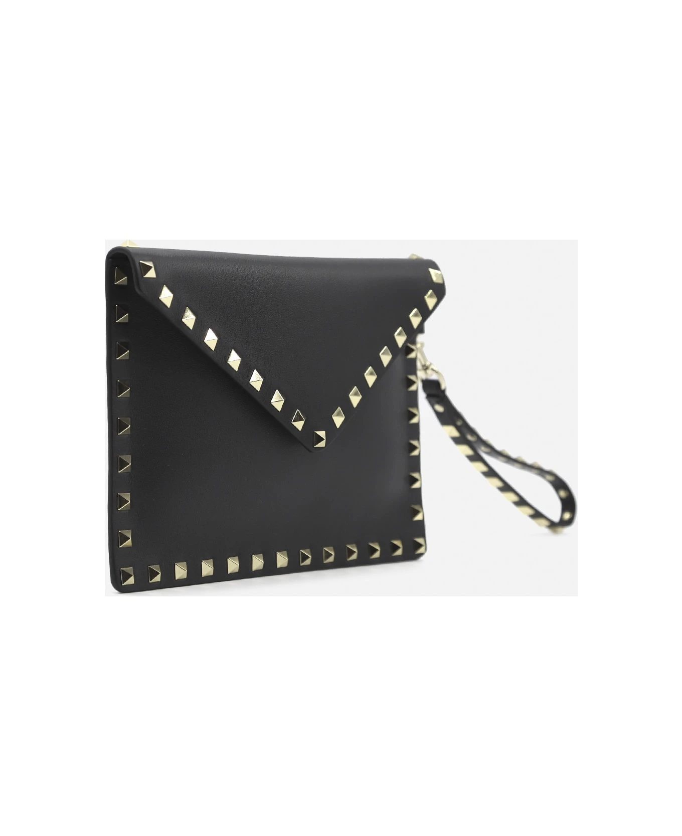 Valentino Garavani Rockstud Flat Pochette In Calfskin - Image 3