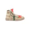 Off-White Beige High-top Sneakers With Logo Patch And Tag In Leather Woman