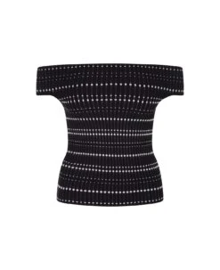 Alexander McQueen Black And White Knitted Top
